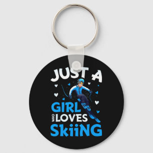 Gewoon Een Meisje Dat Van Skien Houdt Grappige Ski Sleutelhanger