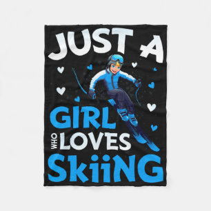 Gewoon een meisje dat van skiën houdt, leuke ski-w fleece deken
