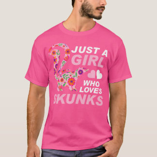 Gewoon een meisje dat van Skunks Skunk houdt T-shirt