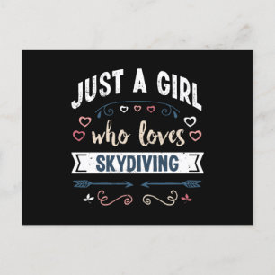Gewoon een meisje dat van skydiven houdt Grappige  Briefkaart