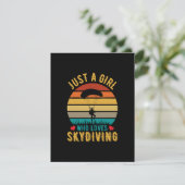 gewoon een meisje dat van skydiven houdt informatiekaartje (Staand voorkant)