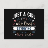 Gewoon een meisje dat van skydiven houdt, leuke ca briefkaart (Voorkant)