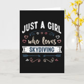Gewoon een meisje dat van skydiven houdt, leuke ca kaart (Gele Bloem)