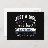 Gewoon een meisje dat van Skydiving Funny Gifts ho Briefkaart (Voorkant / Achterkant)