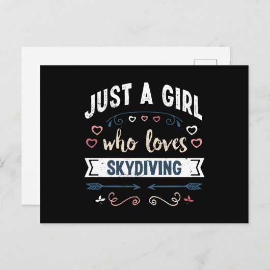 Gewoon een meisje dat van Skydiving Funny Gifts ho Briefkaart (Voorkant / Achterkant)