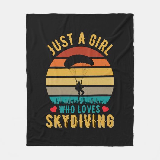 Gewoon een meisje dat van skydiving houdt fleece deken (Voorkant)
