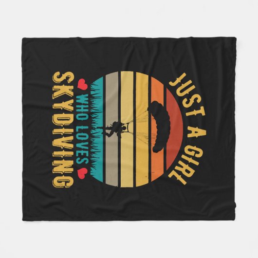 Gewoon een meisje dat van skydiving houdt fleece deken (Voorkant (Horizontaal))