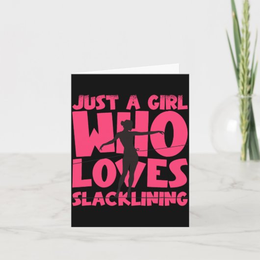 Gewoon Een Meisje Dat Van Slacklining Houdt Comfor Kaart (Voorkant)