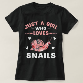 Gewoon een meisje dat van slakken houdt kunst t-shirt