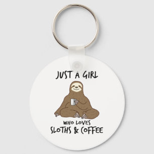 Gewoon een meisje dat van Sloths Coffee houdt Sleutelhanger