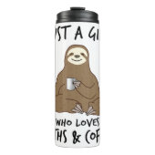 Gewoon een meisje dat van Sloths Coffee houdt Thermosbeker (Voorkant)