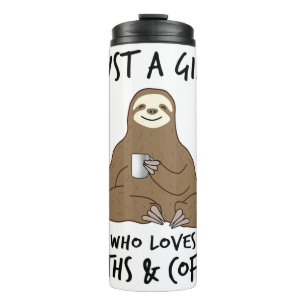 Gewoon een meisje dat van Sloths Coffee houdt Thermosbeker