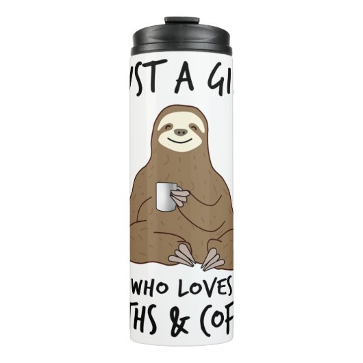 Gewoon een meisje dat van Sloths Coffee houdt Thermosbeker (Voorkant)
