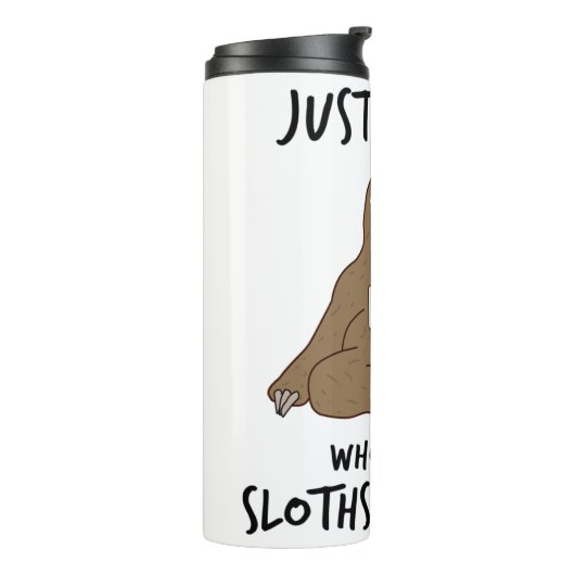 Gewoon een meisje dat van Sloths Coffee houdt Thermosbeker (Gedraaid links)