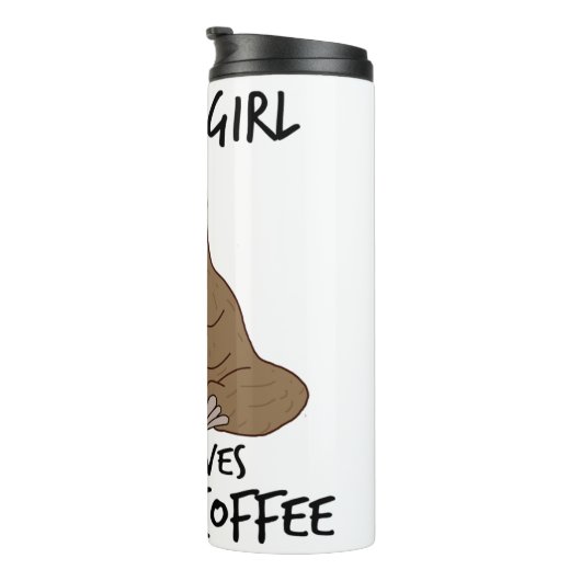 Gewoon een meisje dat van Sloths Coffee houdt Thermosbeker (Geroteerd rechts)