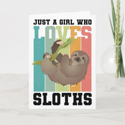 Gewoon een meisje dat van Sloths houdt... . Kaart (Voorkant)