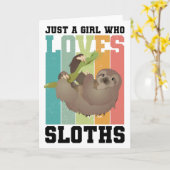 Gewoon een meisje dat van Sloths houdt... . Kaart (Gele Bloem)