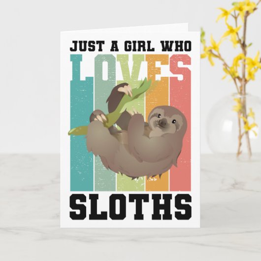 Gewoon een meisje dat van Sloths houdt... . Kaart (Gele Bloem)