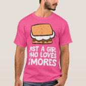 Gewoon een meisje dat van S'mores kamperen houdt T-shirt (Voorkant)