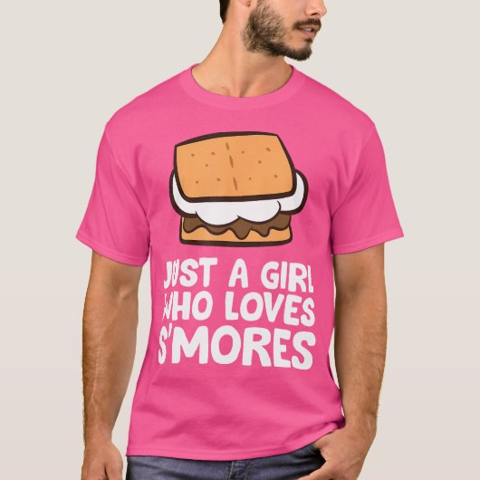 Gewoon een meisje dat van S'mores kamperen houdt T-shirt (Voorkant)