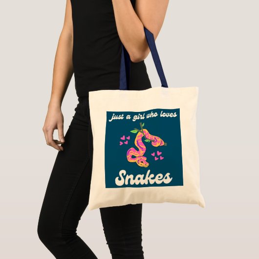 Gewoon een meisje dat van snakes Cute Snake Animal Tote Bag (Voorkant (product))