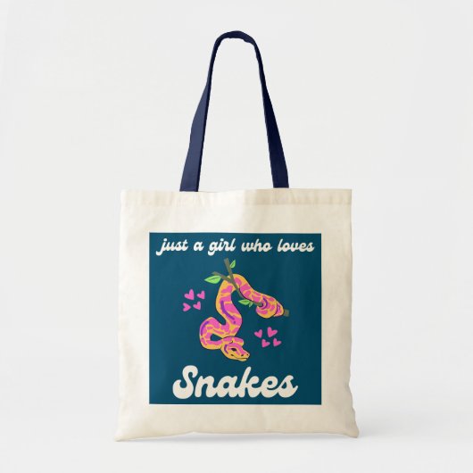 Gewoon een meisje dat van snakes Cute Snake Animal Tote Bag (Voorkant)