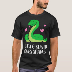 Gewoon een meisje dat van snakes Cute Snake Girl h T-shirt