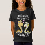 Gewoon een meisje dat van snakes houdt, ik heb een t-shirt<br><div class="desc">Gewoon een meisje dat van snakes houdt,  ik heb een snuitje-slang-meisje</div>