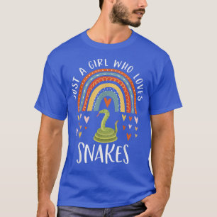 Gewoon een meisje dat van snakes regenboogcadeautj t-shirt