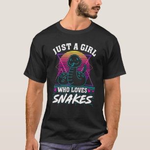 Gewoon een meisje dat van snakes retro 80 houdt. t-shirt