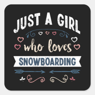 Gewoon een meisje dat van Snowboarding Funny Gifts Vierkante Sticker