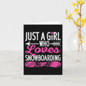 Gewoon een meisje dat van Snowboarding Funny Snowb Kaart (Gele Bloem)
