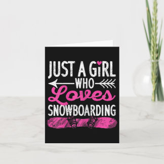 Gewoon een meisje dat van Snowboarding Funny Snowb Kaart
