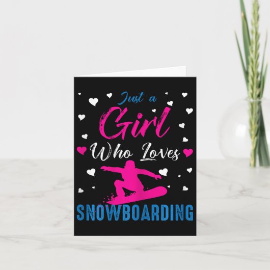 Gewoon een meisje dat van Snowboarding Funny Snowb Kaart (Voorkant)