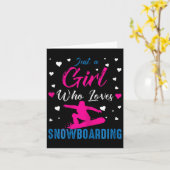 Gewoon een meisje dat van Snowboarding Funny Snowb Kaart (Gele Bloem)
