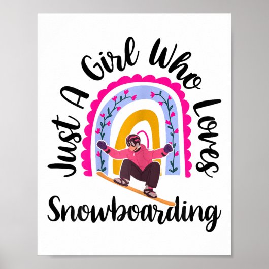 Gewoon een meisje dat van Snowboarding Funny Snowb Poster (Voorkant)