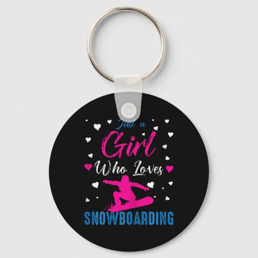 Gewoon een meisje dat van Snowboarding Funny Snowb Sleutelhanger (Voorkant)