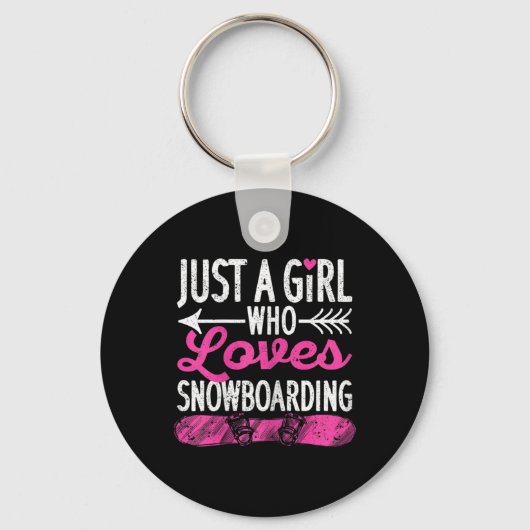 Gewoon een meisje dat van Snowboarding Funny Snowb Sleutelhanger (Voorkant)
