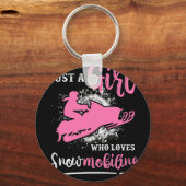 Gewoon een meisje dat van Snowmobiing houdt, Snowm Sleutelhanger (Voorkant)