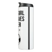 Gewoon een meisje dat van Soccer Classy Black & Wh Thermosbeker (Geroteerd rechts)