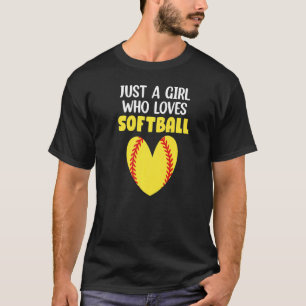 Gewoon een meisje dat van Softball houdt T-shirt