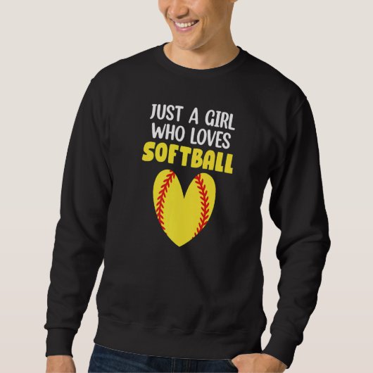Gewoon een meisje dat van Softball houdt Trui (Voorkant)