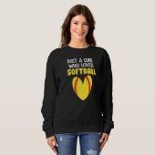 Gewoon een meisje dat van Softball houdt Trui (Voorkant volledig)