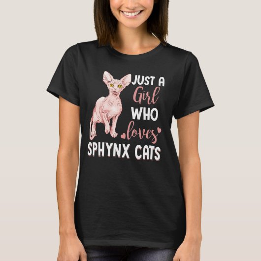 Gewoon een meisje dat van Sphynx houdt... grappige T-shirt (Voorkant)