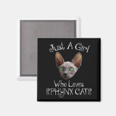 Gewoon een meisje dat van Sphynx houdt Magneet (Voorkant / Achterkant)