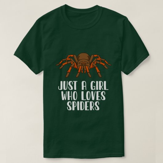 Gewoon een meisje dat van spinnen houdt t-shirt (Design voorkant)