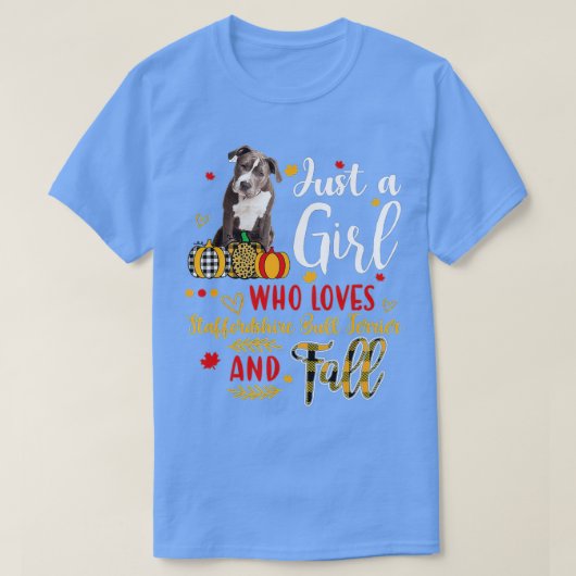 Gewoon een meisje dat van Staffordshire Bull Dog h T-shirt (Design voorkant)