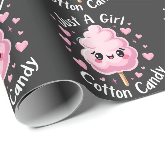 Gewoon een meisje dat van suikerspin houdt cadeaupapier (Rol Hoek)