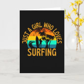 Gewoon een meisje dat van surfen houdt kaart (Gele Bloem)