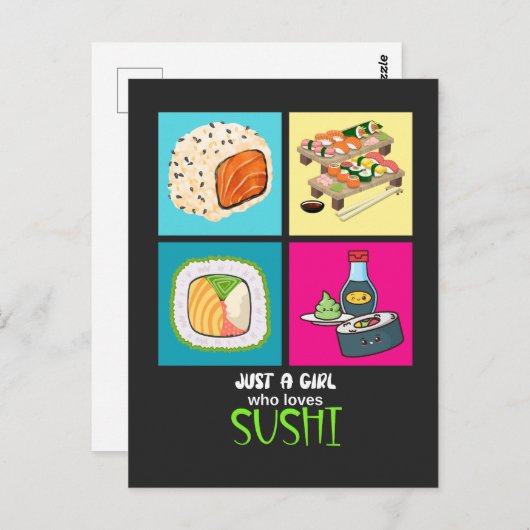 Gewoon een meisje dat van Sushi houdt Briefkaart (Voorkant / Achterkant)